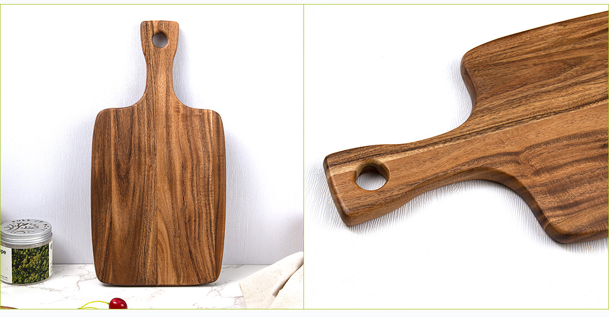 Classic Acacia Wood Cutting Board with Handle – Rustic Serving & Chopping Board